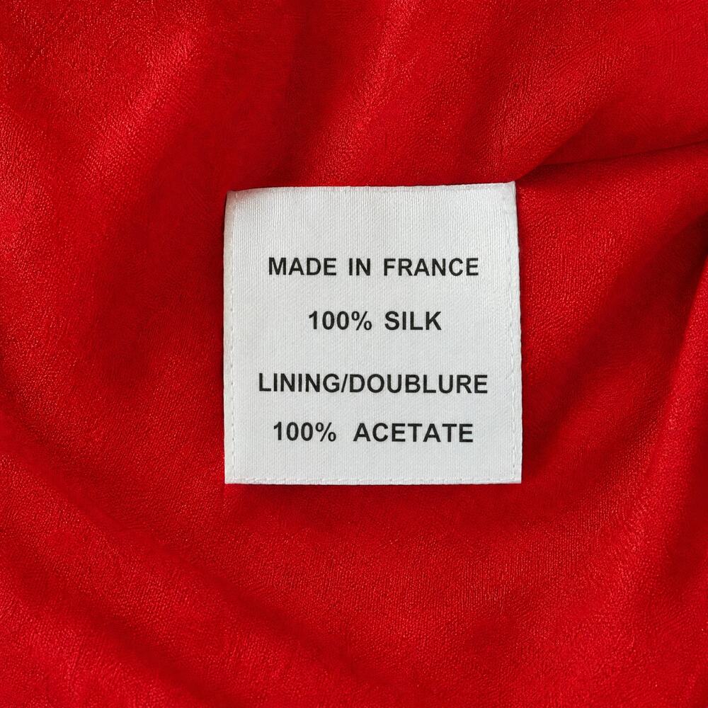 Martin Grant Paris 100% Silk Red Jacquard Sleeveless Dress | Stand Collar | NWT - Picture 8 of 11